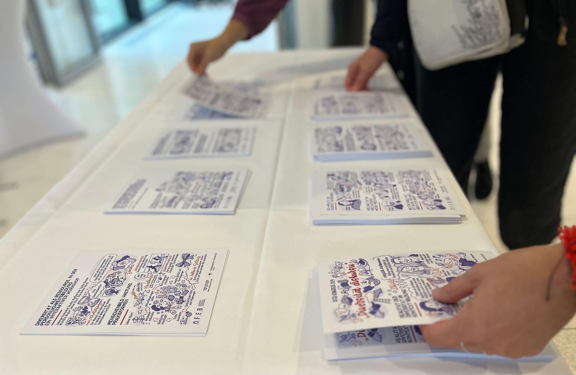 The graphic recording images were printed on-site and presented to the participants as farewell gifts in the form of postcards